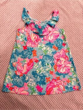S(4/5), Lilly Pulitzer Floral Ruffle Tank Dress